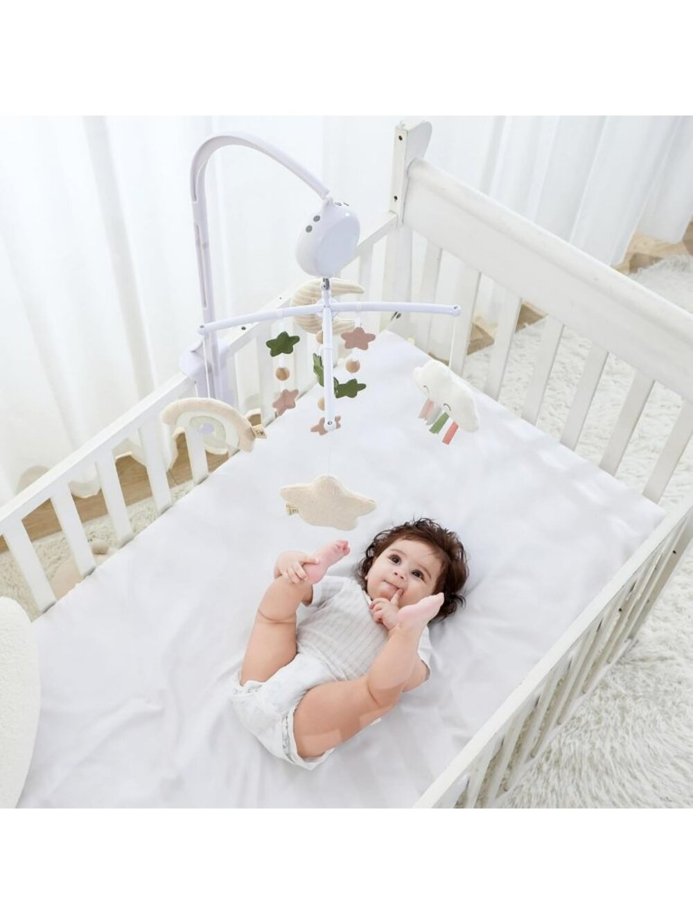 Lullaby Music Crib Mobile with Stuffed Animals - Easy Install Baby Nursery Decor - Picture 7 of 9